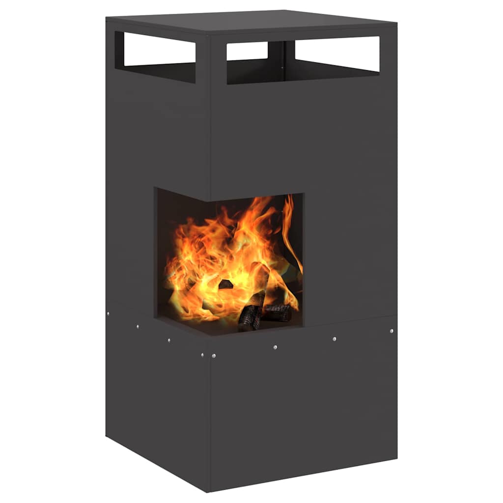 Feuerstelle Schwarz 35 x 35 x 100 cm Stahl