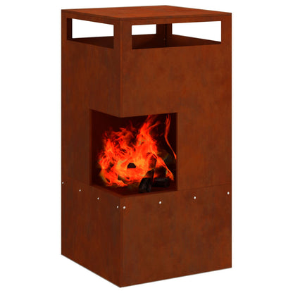 Feuerstelle Schwarz 35 x 35 x 100 cm Stahl