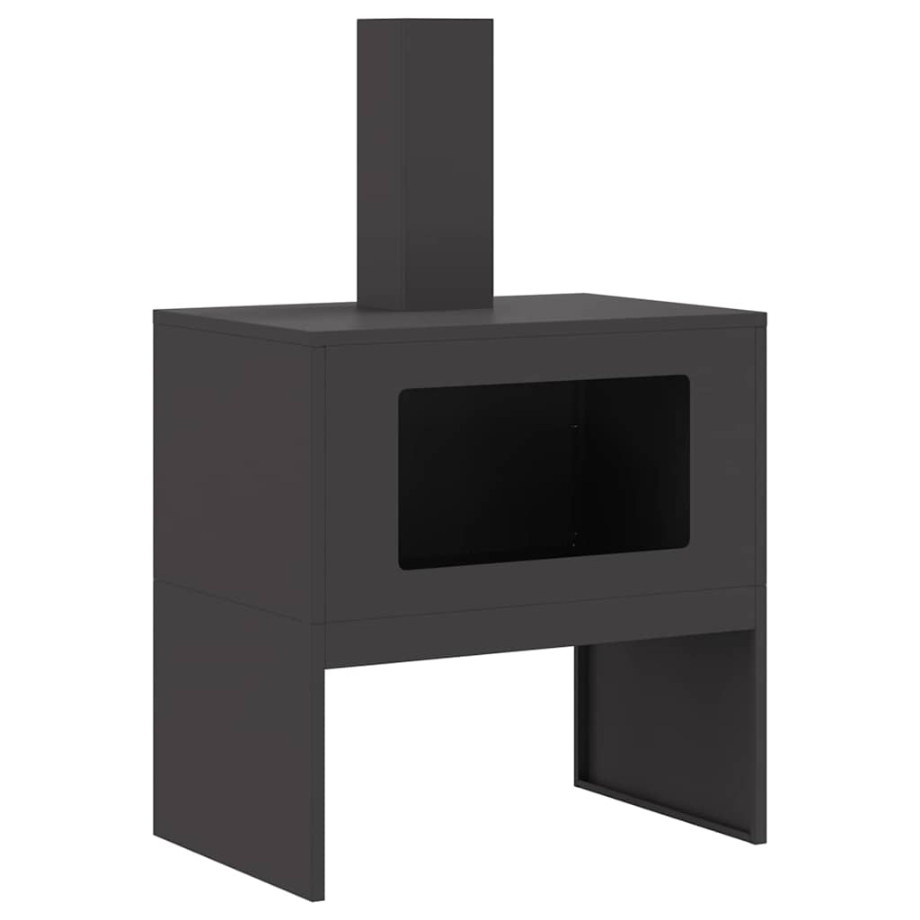 Feuerstelle Schwarz 60 x 40 x 96 cm Stahl