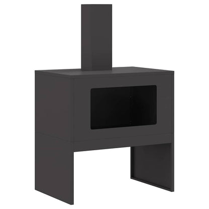Feuerstelle Schwarz 60 x 40 x 96 cm Stahl