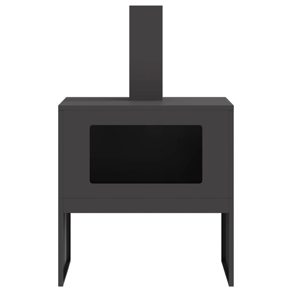 Feuerstelle Schwarz 60 x 40 x 96 cm Stahl