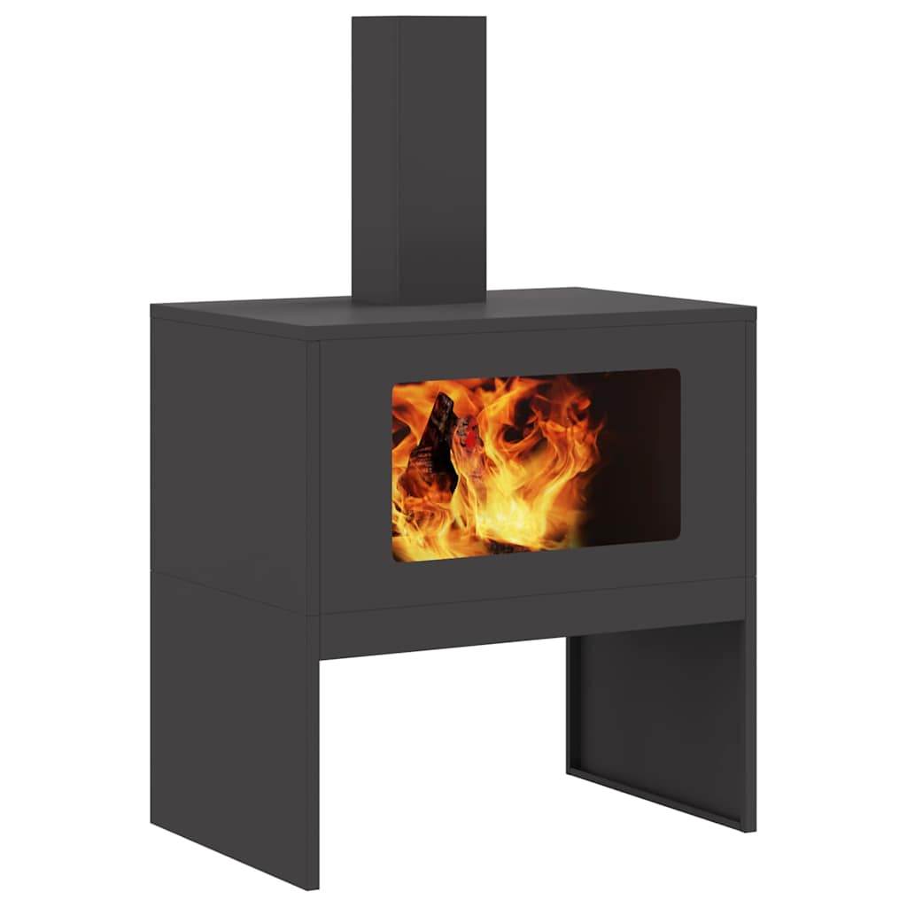 Feuerstelle Schwarz 60 x 40 x 96 cm Stahl