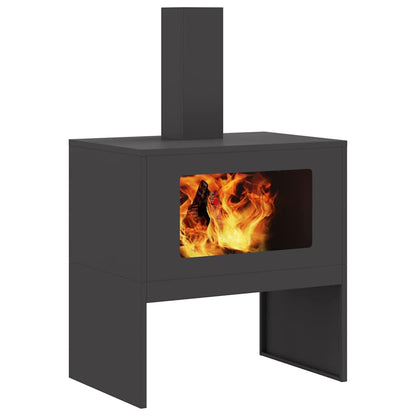 Feuerstelle Schwarz 60 x 40 x 96 cm Stahl