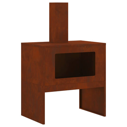 Feuerstelle Schwarz 60 x 40 x 96 cm Stahl