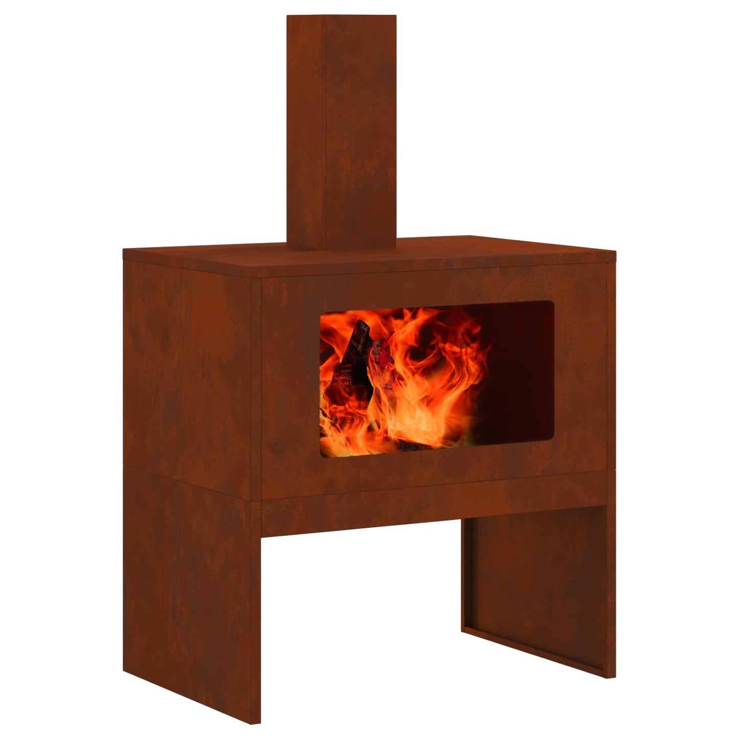 Feuerstelle Schwarz 60 x 40 x 96 cm Stahl