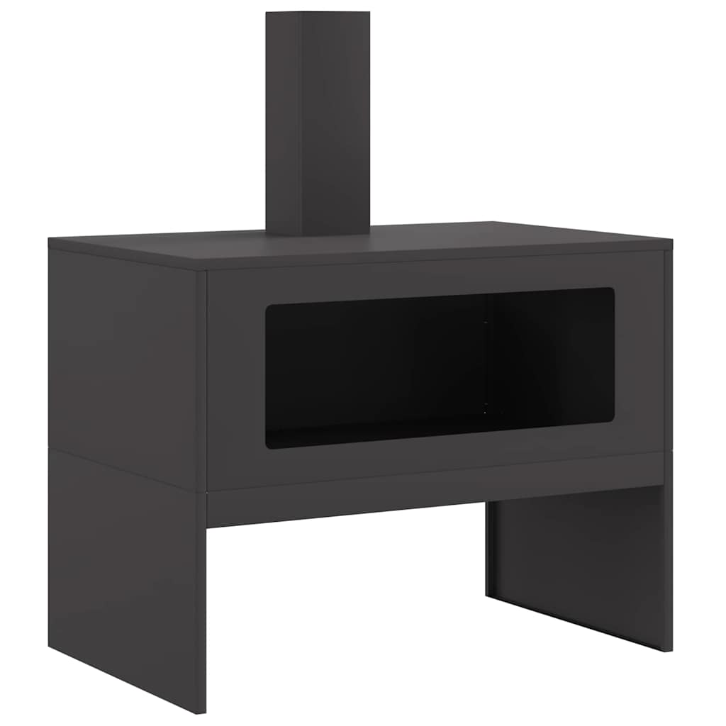 Feuerstelle Schwarz 60 x 40 x 96 cm Stahl