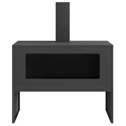 Feuerstelle Schwarz 60 x 40 x 96 cm Stahl