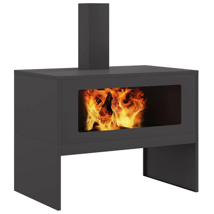 Feuerstelle Schwarz 60 x 40 x 96 cm Stahl