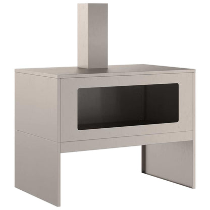 Feuerstelle Schwarz 60 x 40 x 96 cm Stahl
