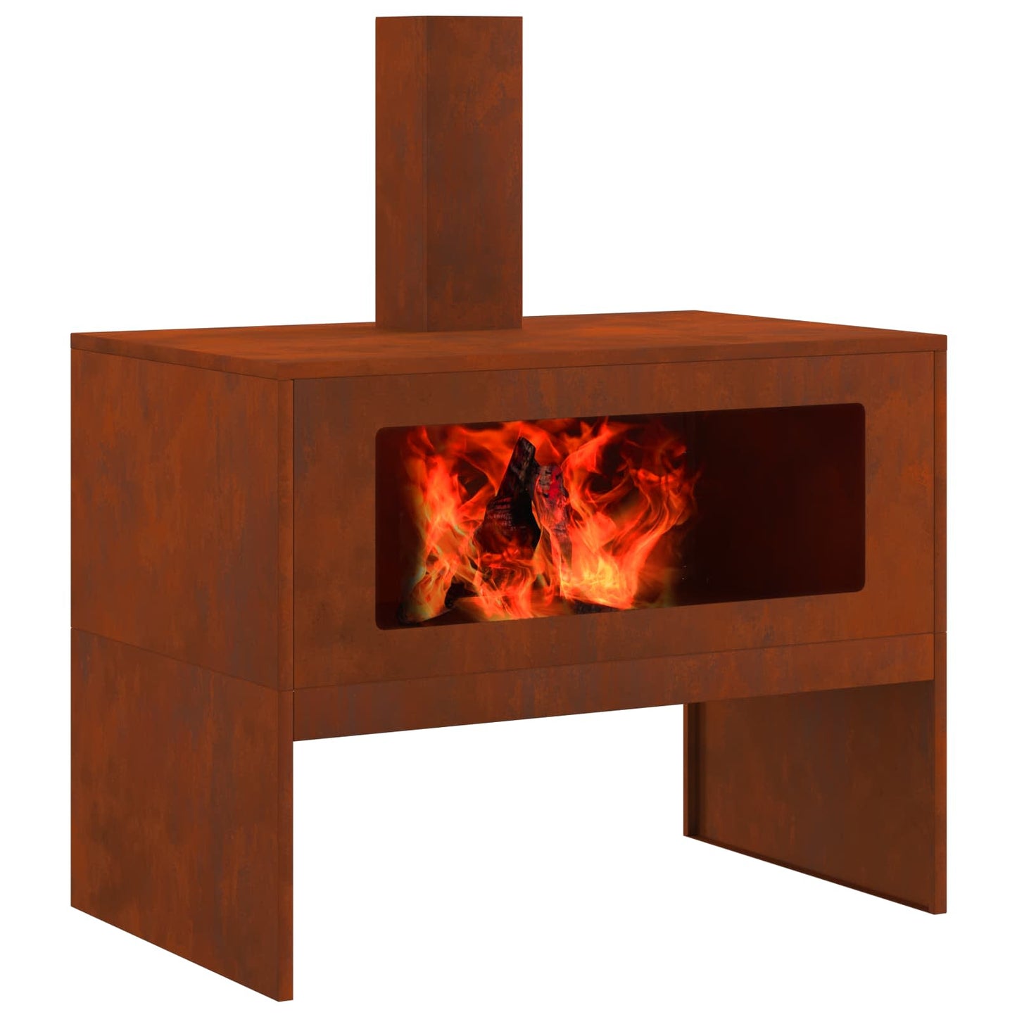 Feuerstelle Schwarz 60 x 40 x 96 cm Stahl