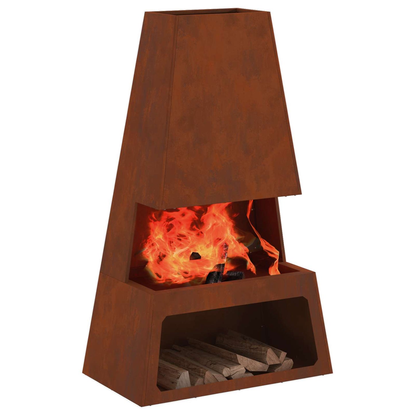 Feuerstelle Schwarz 60 x 35 x 100 cm Stahl