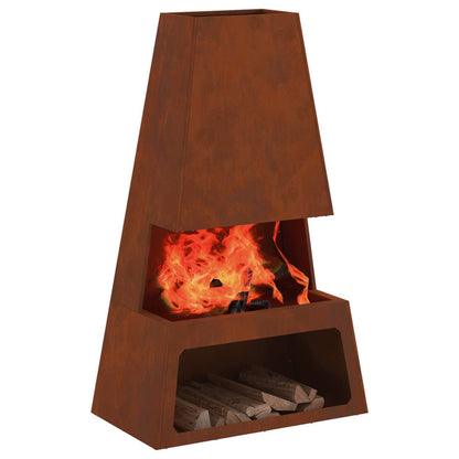 Feuerstelle Schwarz 60 x 35 x 100 cm Stahl