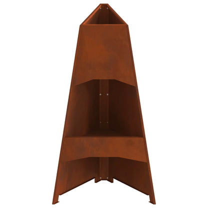 Feuerstelle Schwarz 50 x 50 x 95 cm Stahl