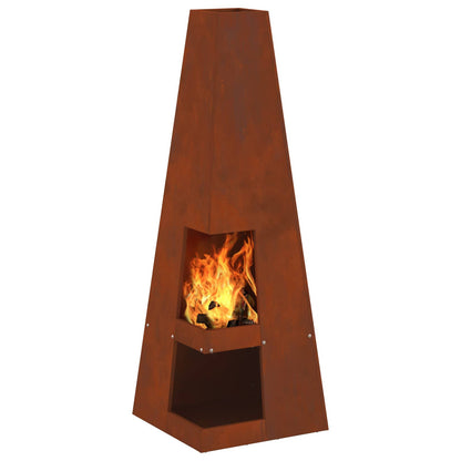 Feuerstelle Schwarz 35 x 35 x 100 cm Stahl
