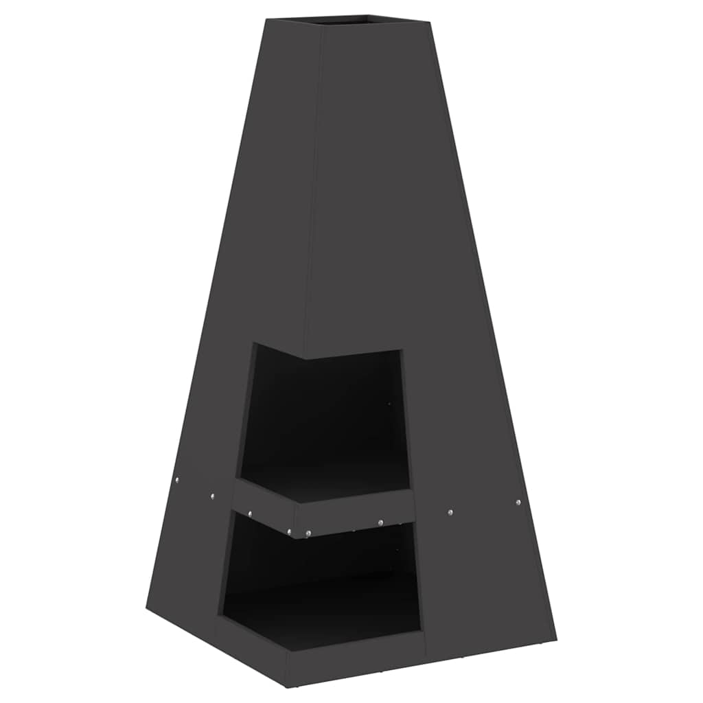 Feuerstelle Schwarz 35 x 35 x 100 cm Stahl