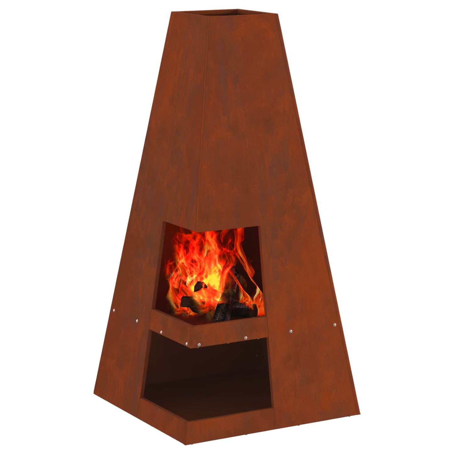 Feuerstelle Schwarz 35 x 35 x 100 cm Stahl