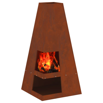 Feuerstelle Schwarz 35 x 35 x 100 cm Stahl