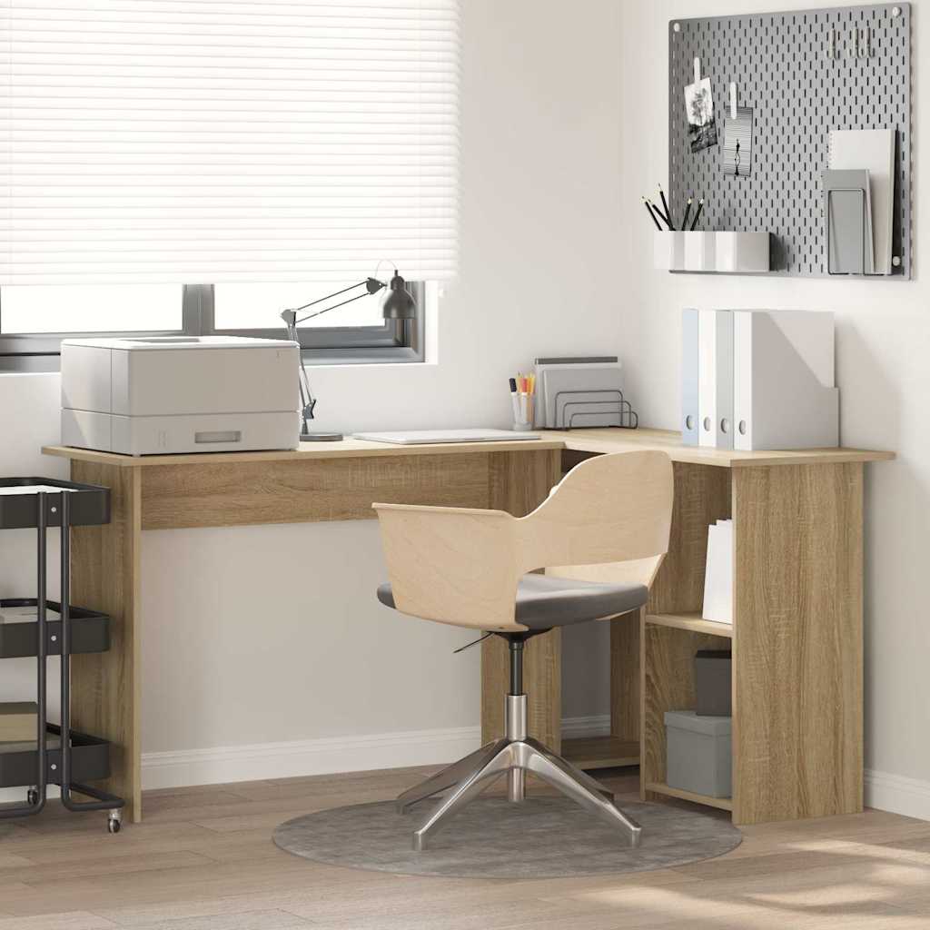 Schreibtisch Graues Sonoma 142 X 102 X 73 Cm Holzwerkstoff
