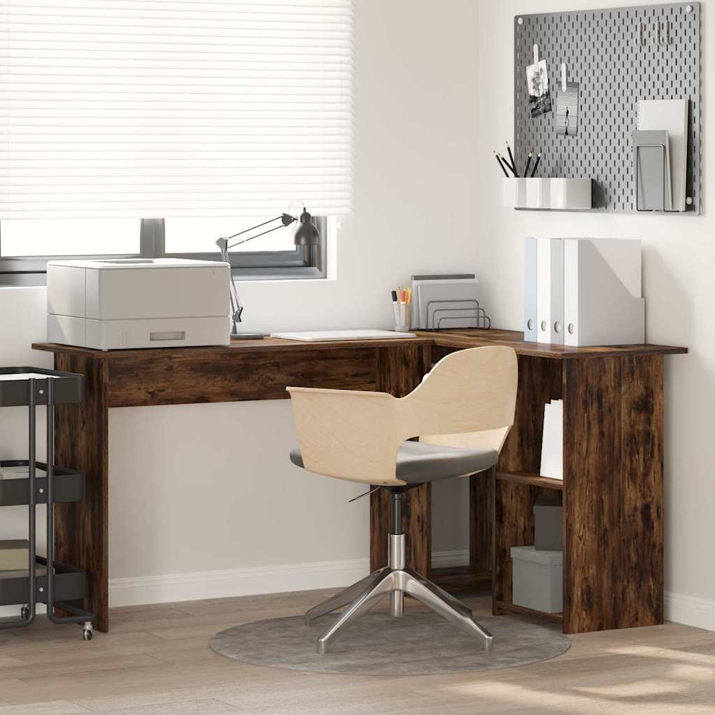 Schreibtisch Graues Sonoma 142 X 102 X 73 Cm Holzwerkstoff