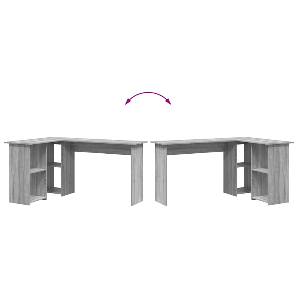 Schreibtisch Graues Sonoma 142 X 102 X 73 Cm Holzwerkstoff