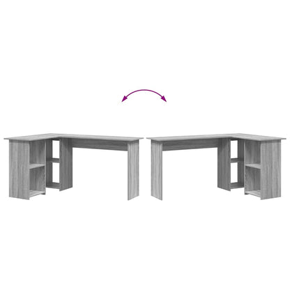 Schreibtisch Graues Sonoma 142 X 102 X 73 Cm Holzwerkstoff