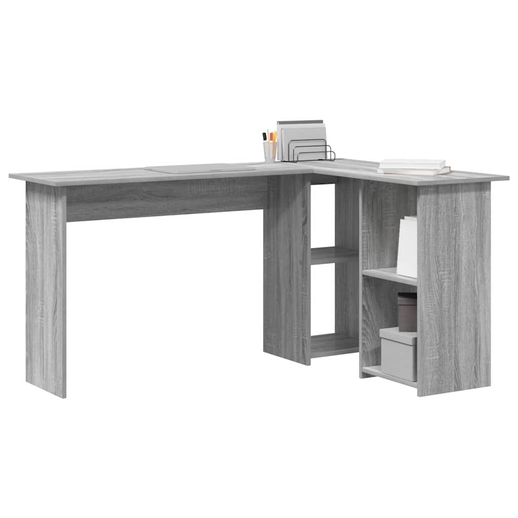 Schreibtisch Graues Sonoma 142 X 102 X 73 Cm Holzwerkstoff