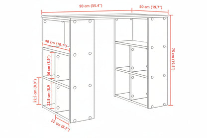 Schreibtisch 90 X 50 X 75 Cm Holzwerkstoff