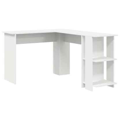Eckschreibtisch mit Stauraum mit Regal Weiß 140 x 113,5 x 75 cm