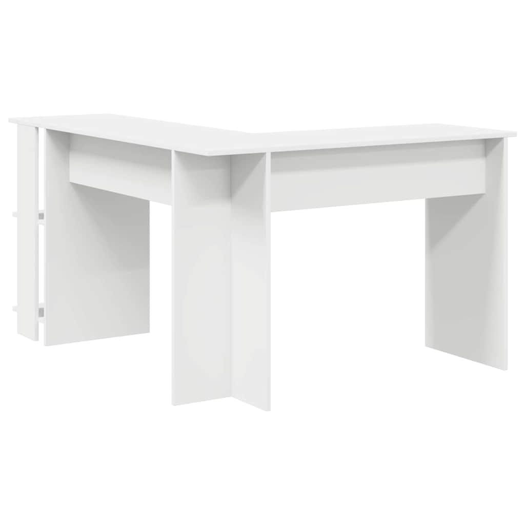 Eckschreibtisch mit Stauraum mit Regal Weiß 140 x 113,5 x 75 cm