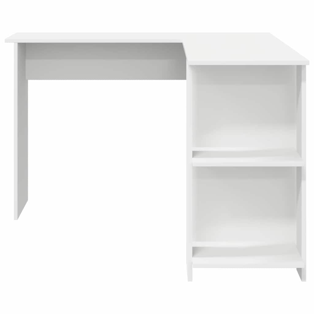 Eckschreibtisch mit Stauraum mit Regal Weiß 140 x 113,5 x 75 cm