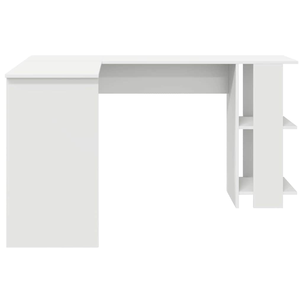 Eckschreibtisch mit Stauraum mit Regal Weiß 140 x 113,5 x 75 cm