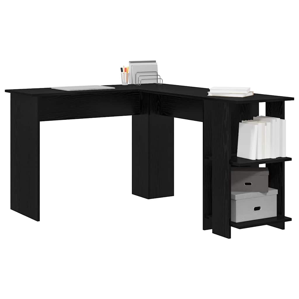 Eckschreibtisch mit Stauraum mit Regal Weiß 140 x 113,5 x 75 cm