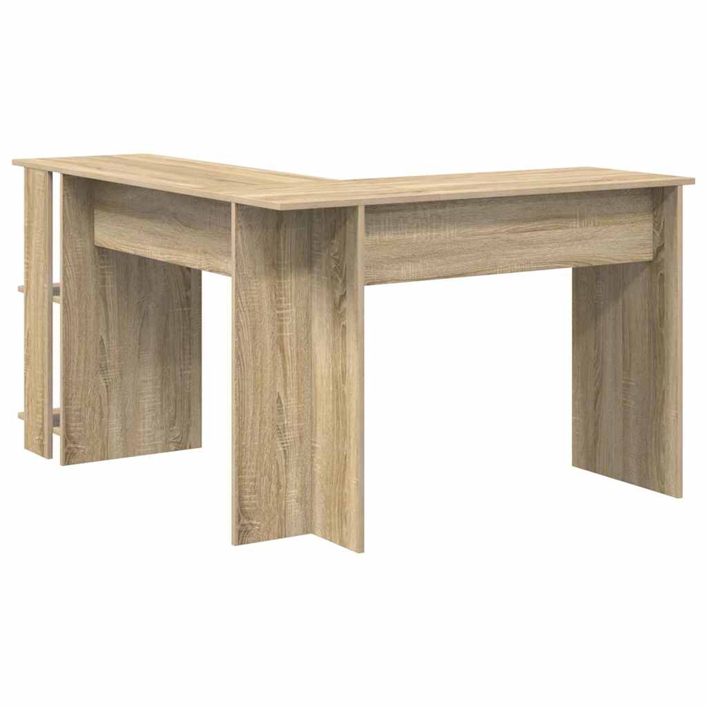 Eckschreibtisch mit Stauraum mit Regal Weiß 140 x 113,5 x 75 cm