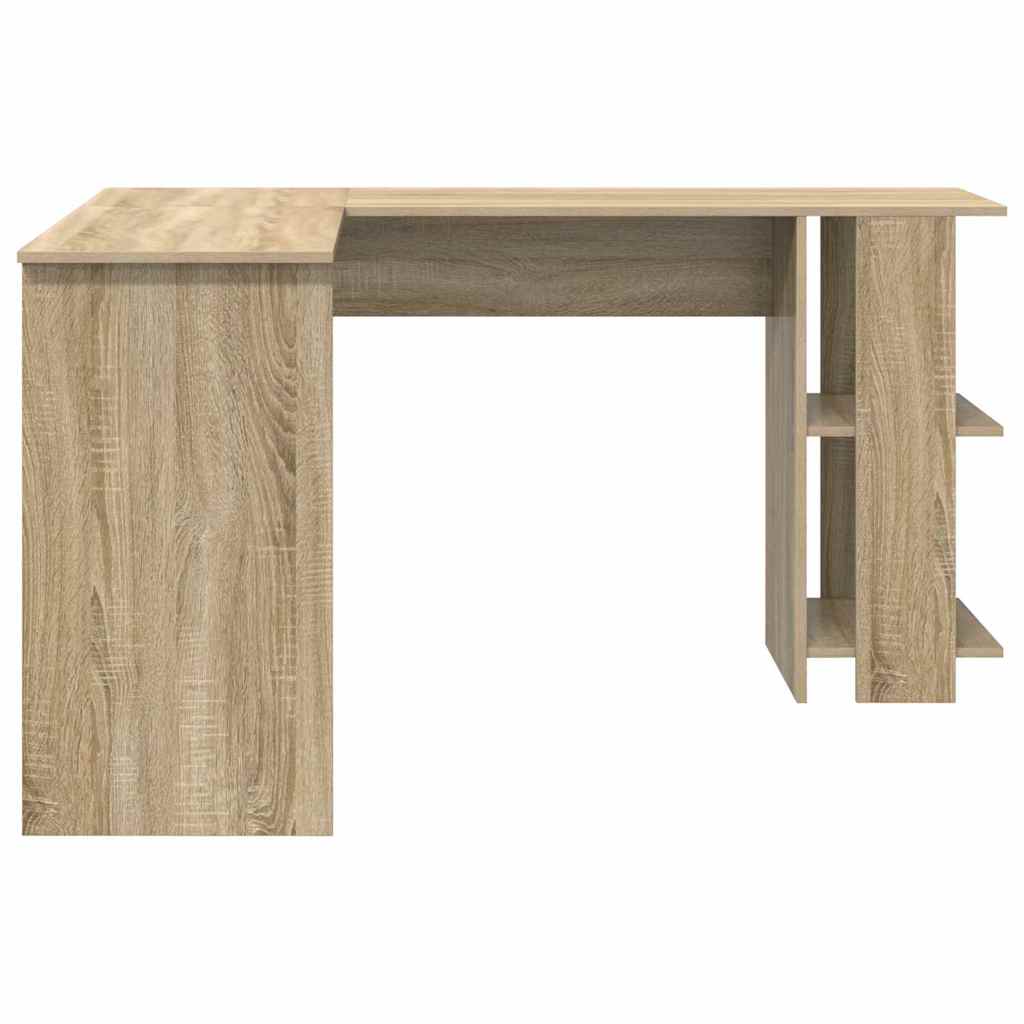 Eckschreibtisch mit Stauraum mit Regal Weiß 140 x 113,5 x 75 cm
