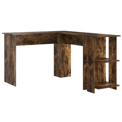 Eckschreibtisch mit Stauraum mit Regal Weiß 140 x 113,5 x 75 cm