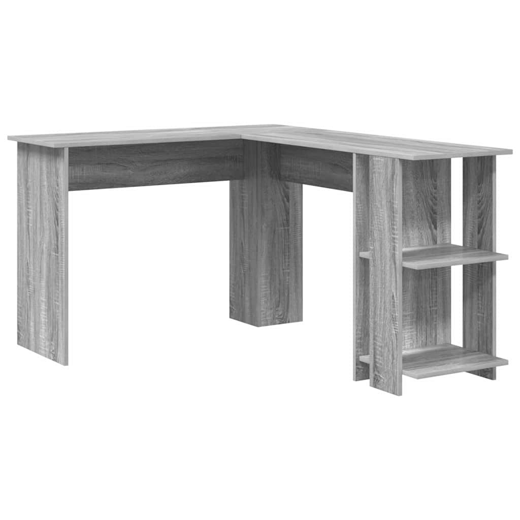 Eckschreibtisch mit Stauraum mit Regal Weiß 140 x 113,5 x 75 cm