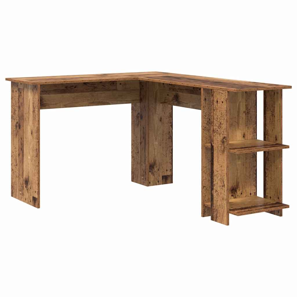 Eckschreibtisch mit Stauraum mit Regal Weiß 140 x 113,5 x 75 cm