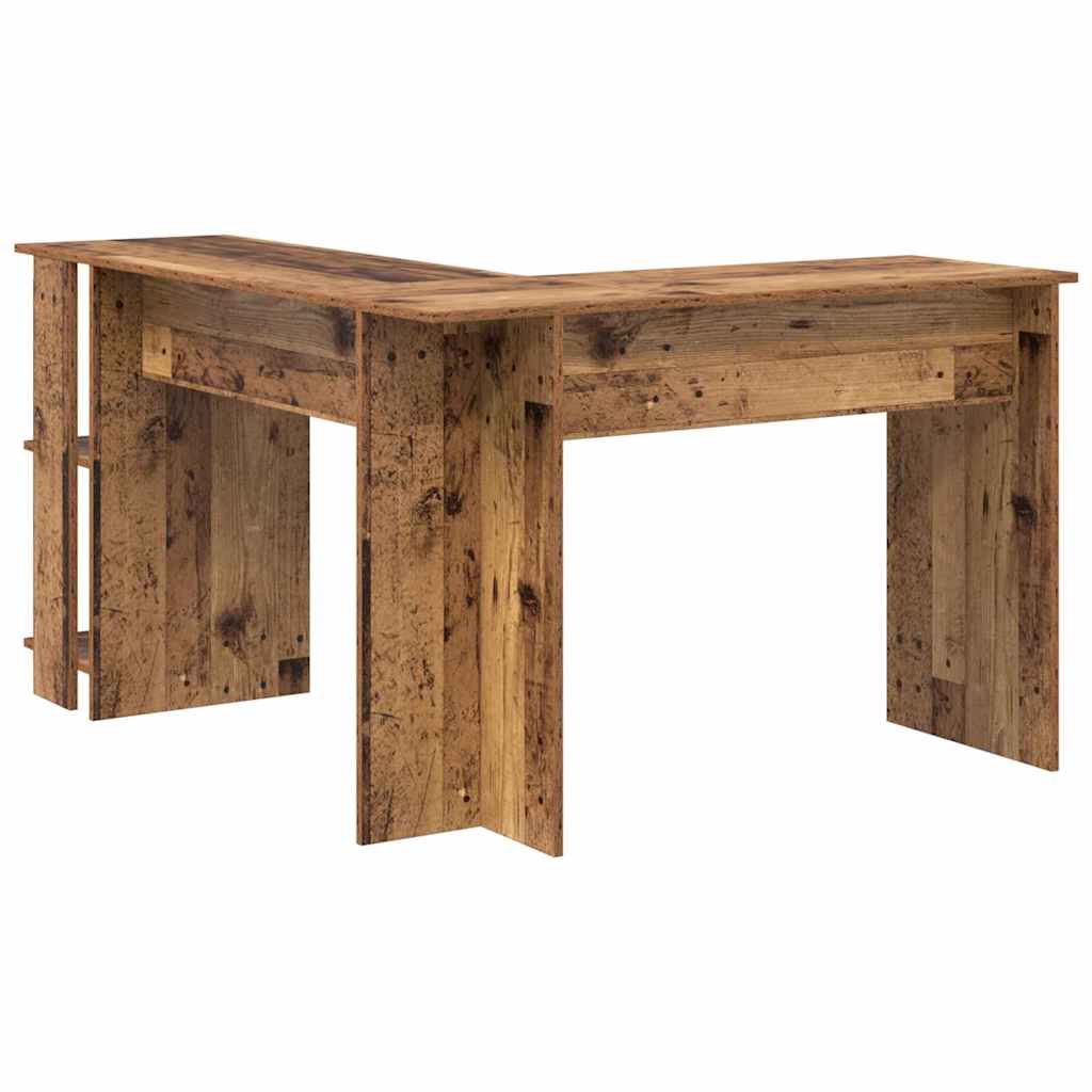 Eckschreibtisch mit Stauraum mit Regal Weiß 140 x 113,5 x 75 cm