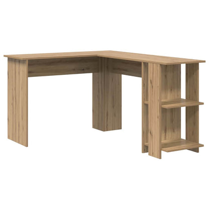 Eckschreibtisch mit Stauraum mit Regal Weiß 140 x 113,5 x 75 cm