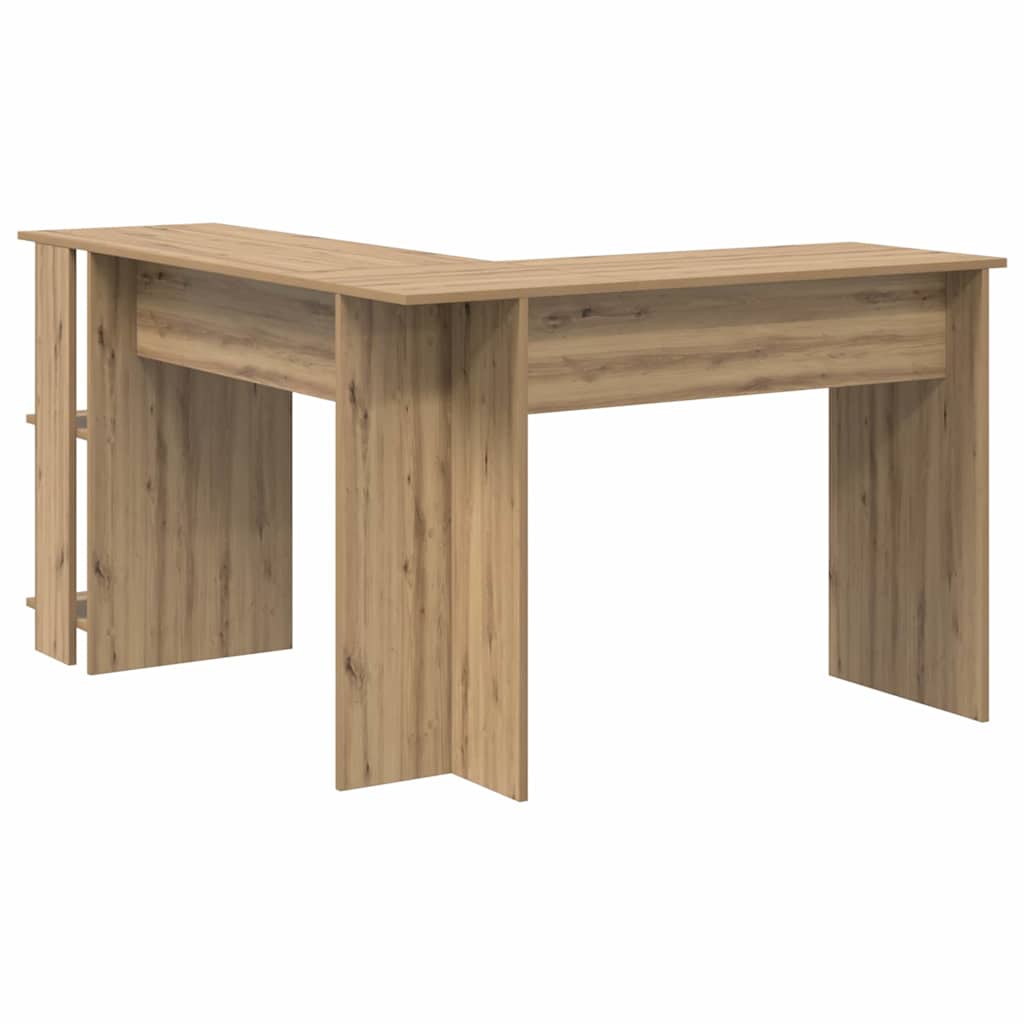 Eckschreibtisch mit Stauraum mit Regal Weiß 140 x 113,5 x 75 cm