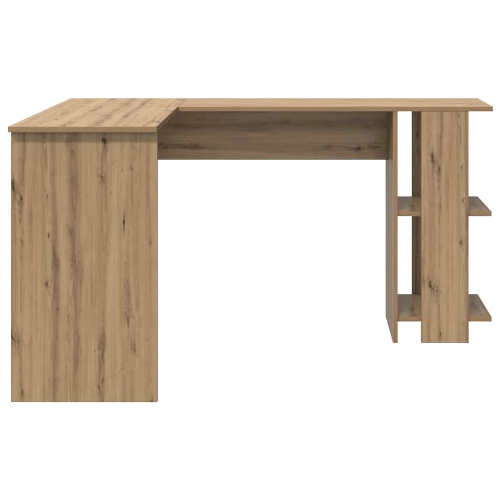 Eckschreibtisch mit Stauraum mit Regal Weiß 140 x 113,5 x 75 cm