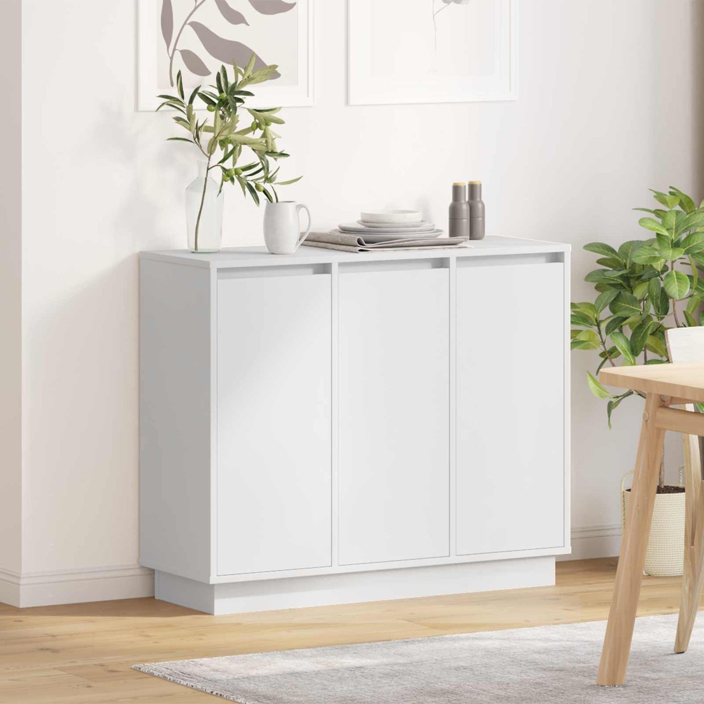 Led-Sideboard Graues Sonoma 90 X 32 X 75 Cm Holzwerkstoff