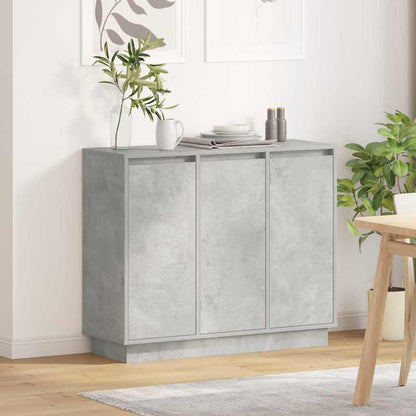 Led-Sideboard Graues Sonoma 90 X 32 X 75 Cm Holzwerkstoff