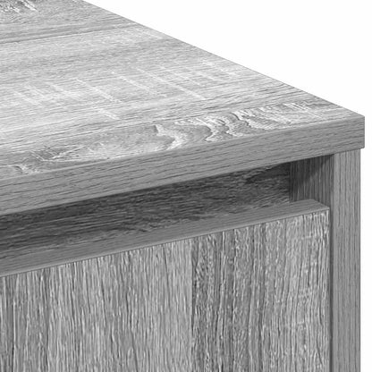 Led-Sideboard Graues Sonoma 90 X 32 X 75 Cm Holzwerkstoff