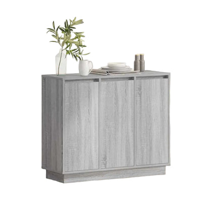 Led-Sideboard Graues Sonoma 90 X 32 X 75 Cm Holzwerkstoff