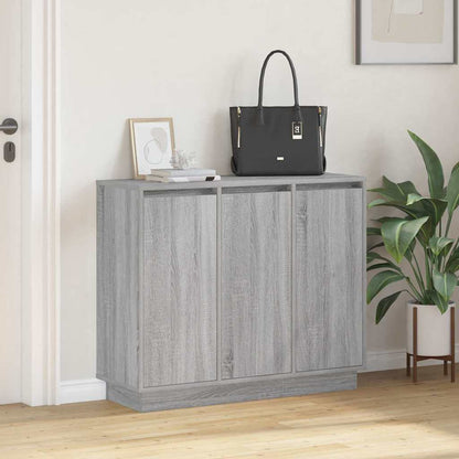 Led-Sideboard Graues Sonoma 90 X 32 X 75 Cm Holzwerkstoff