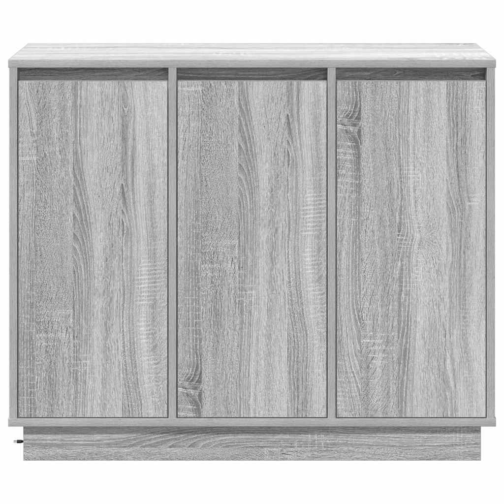 Led-Sideboard Graues Sonoma 90 X 32 X 75 Cm Holzwerkstoff
