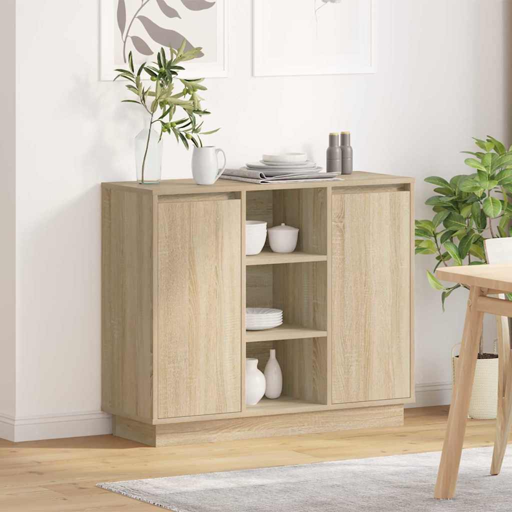 Led-Sideboard 90 X 32 X 75 Cm Holzwerkstoff
