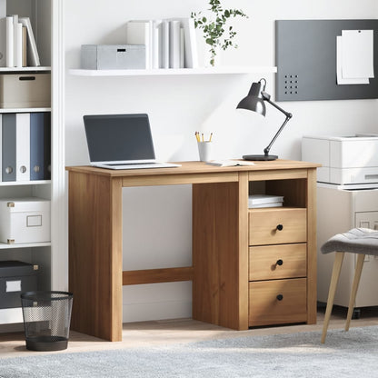 Schreibtisch Panama 112X45X75 Cm Massivholz Kiefer Altholz