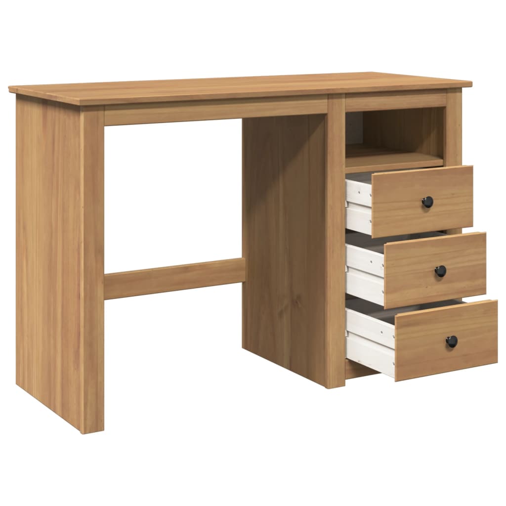 Schreibtisch Panama 112X45X75 Cm Massivholz Kiefer Altholz